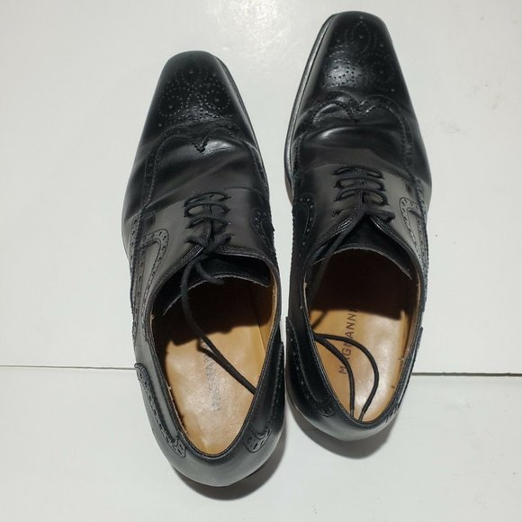 Magnanni Sergio Wingtip Oxford Dress Shoes Black Calfskin Leather 13974 Sz 9 M main image 9